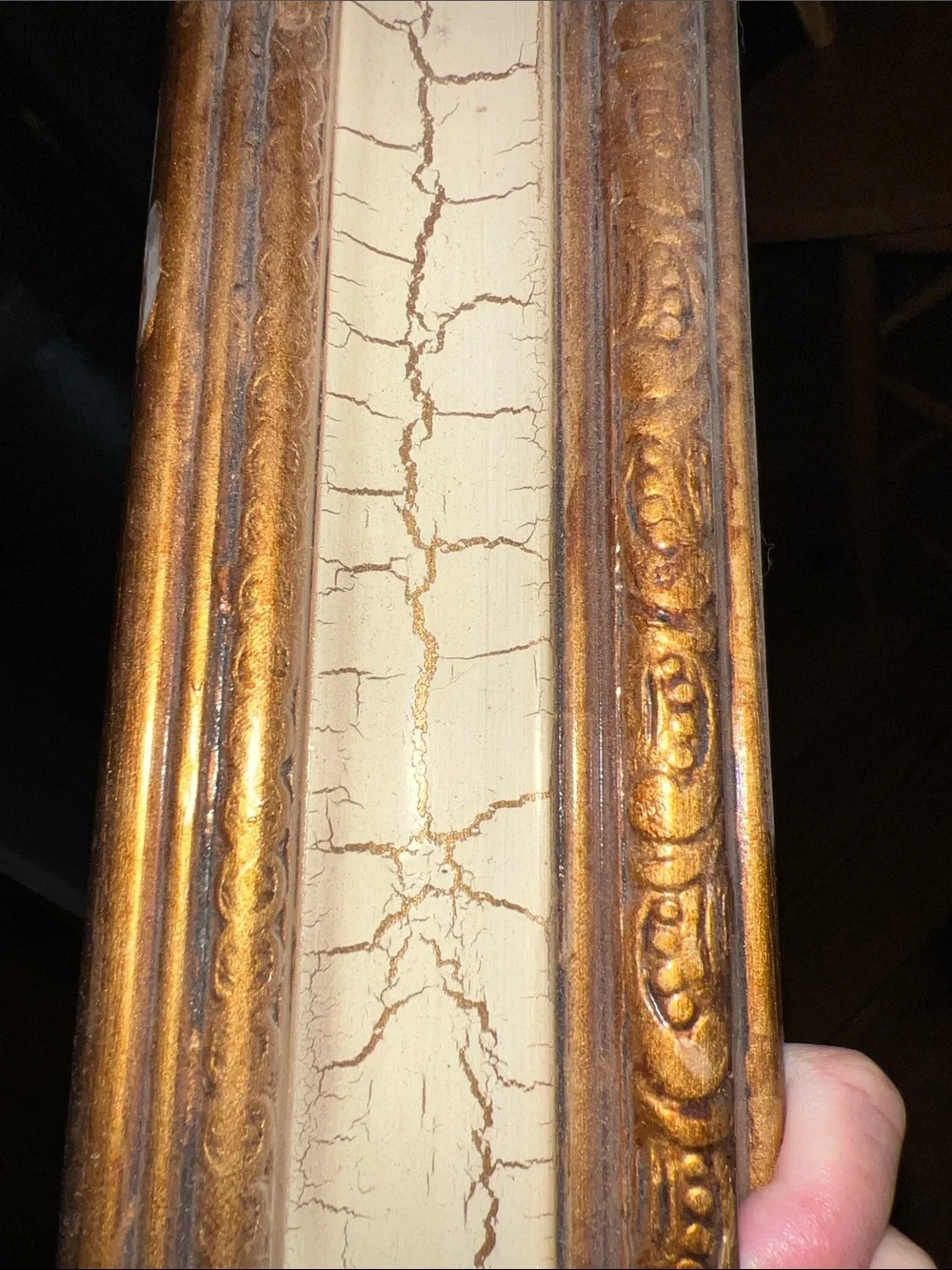 Vintage Ornate Gold and Cream Decorative Picture Frame